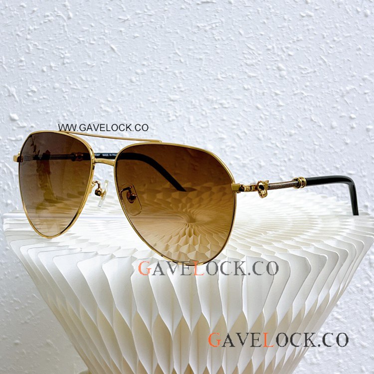 Clone Panthere Cartier ca0966 Gold Sunglasses Oval